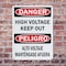 Signmission High Voltage Keep Out Bilingual Danger Sign, Plastic, 7in W x 10in L, 2PK OS-2PACK-DS-P-710-L-19391 - alternate 8